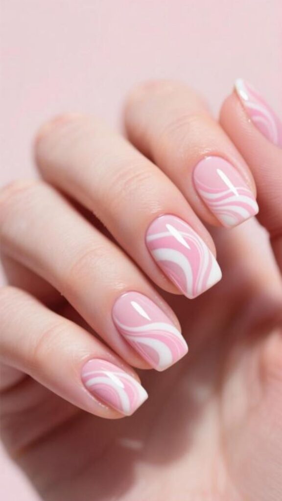 Pink and White Swirl