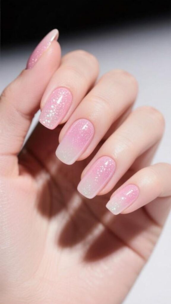  Soft Pink Ombre Glitter