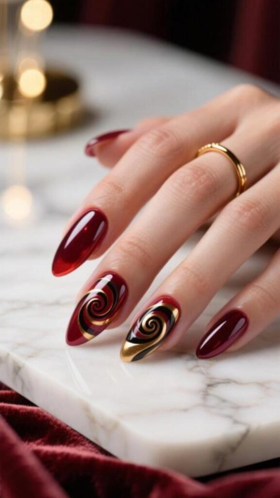 Hypnotic Red Spirals