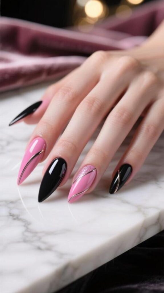 Pink And Black Contrast