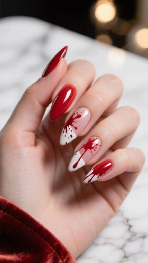 Crimson French Splatter