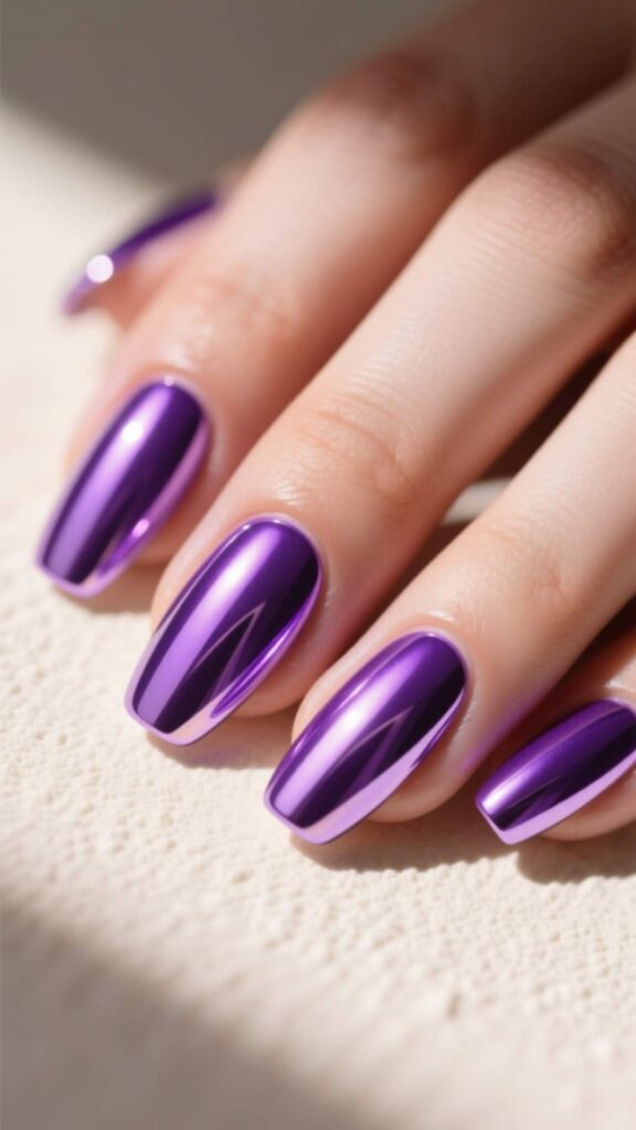 Purple Chrome French Tips