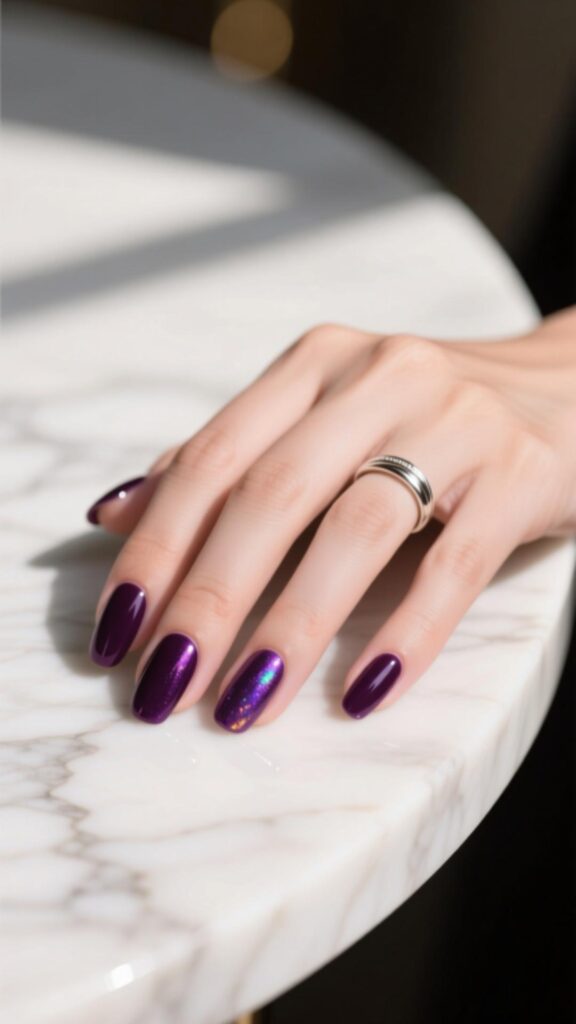 Deep Plum Nails