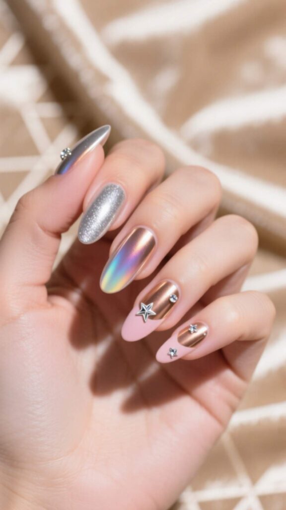 Chrome Birthday Nails