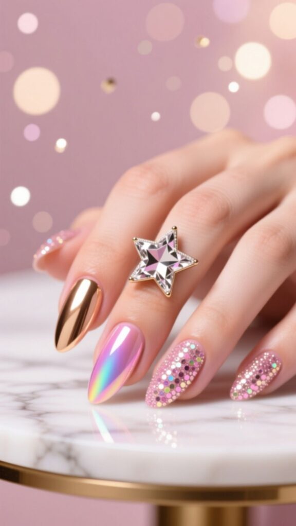 Glitter Glam Birthday Nails