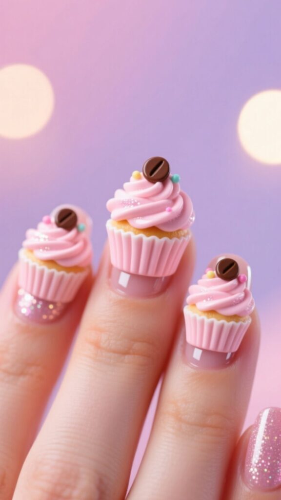 Birthday Cupcake Nails