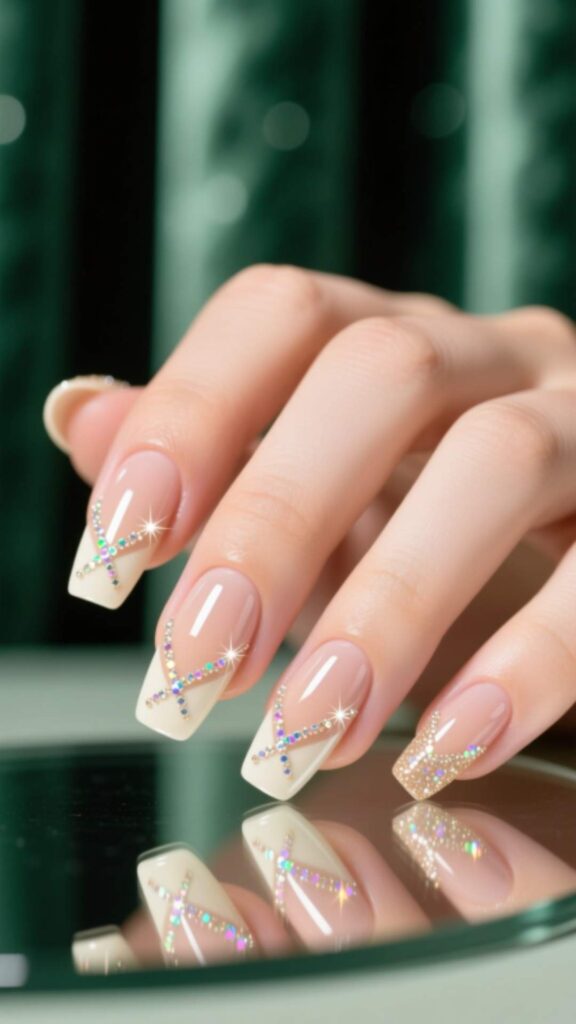  Nude Birthday Nails with Sparkle