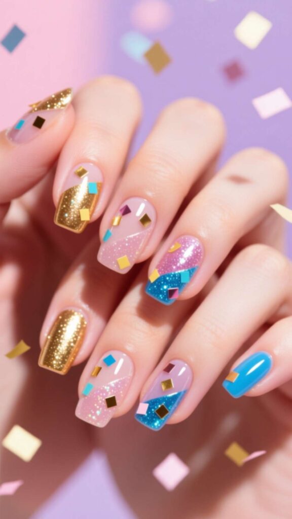 Confetti-Inspired Nail Art