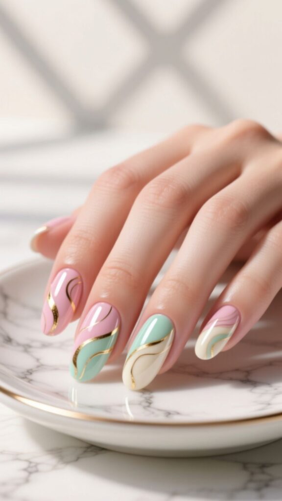 Marble Birthday Nails