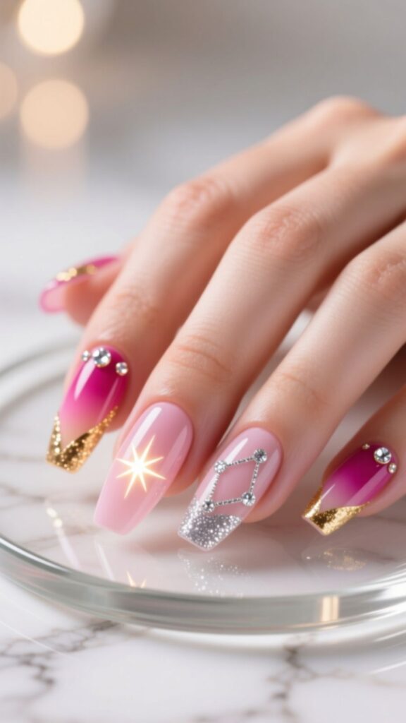 Birthday Acrylic Coffin Nails