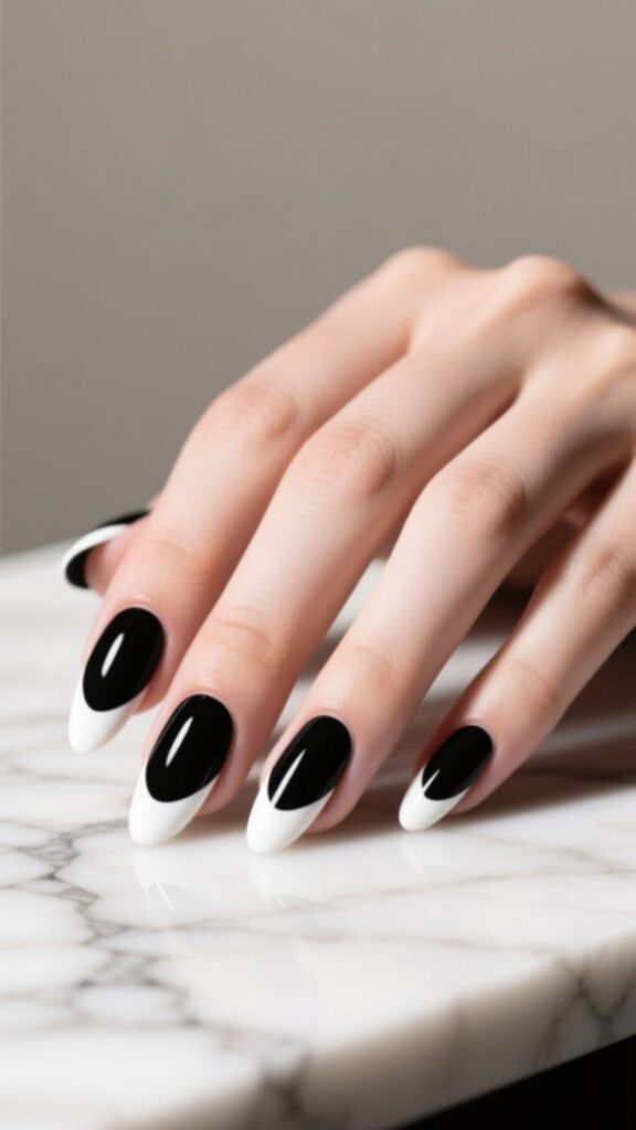 Classic French Black and White Tips