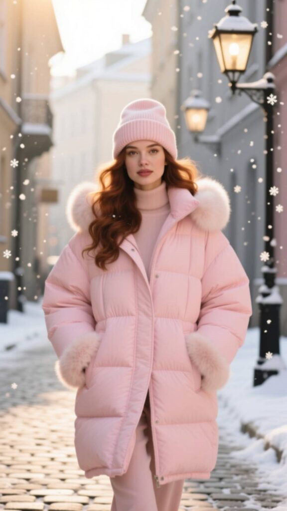Puffer Coat with Beanie