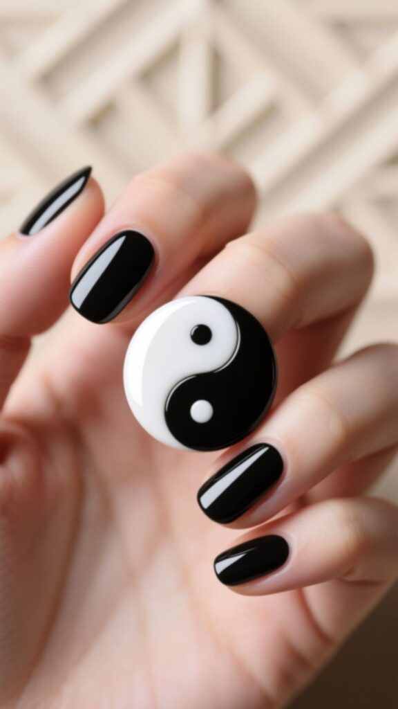 Yin and Yang Nails