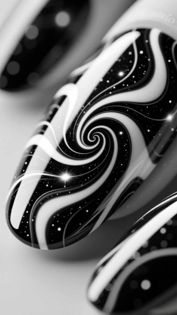  Black and White Swirls