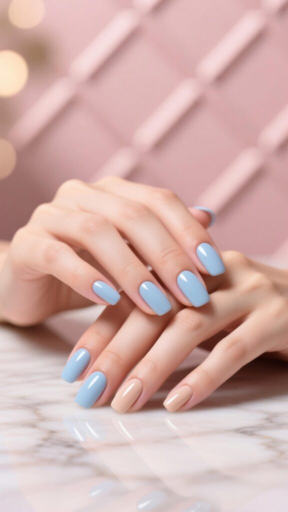 Pastel Blue and Nude Combo