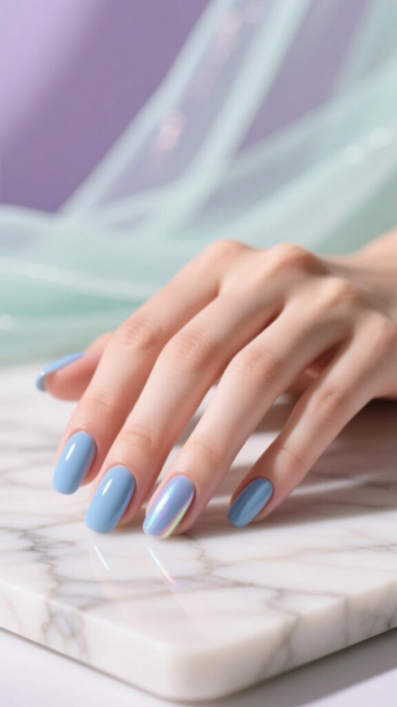 Baby Blue Gel Nails