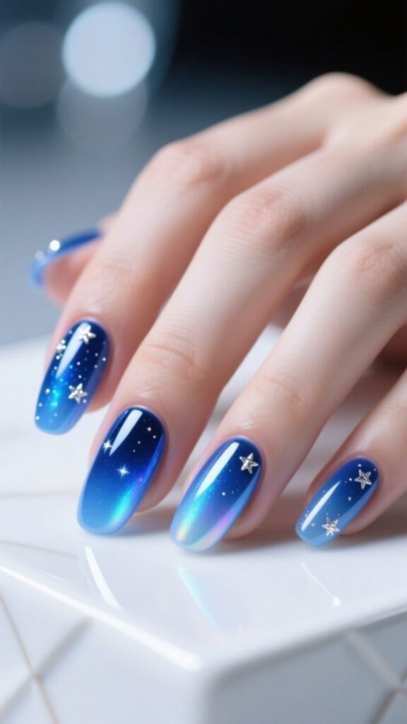 Blue Aura Nails