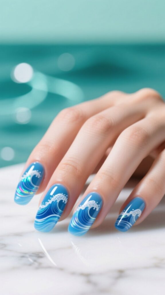 Ocean Wave Nails