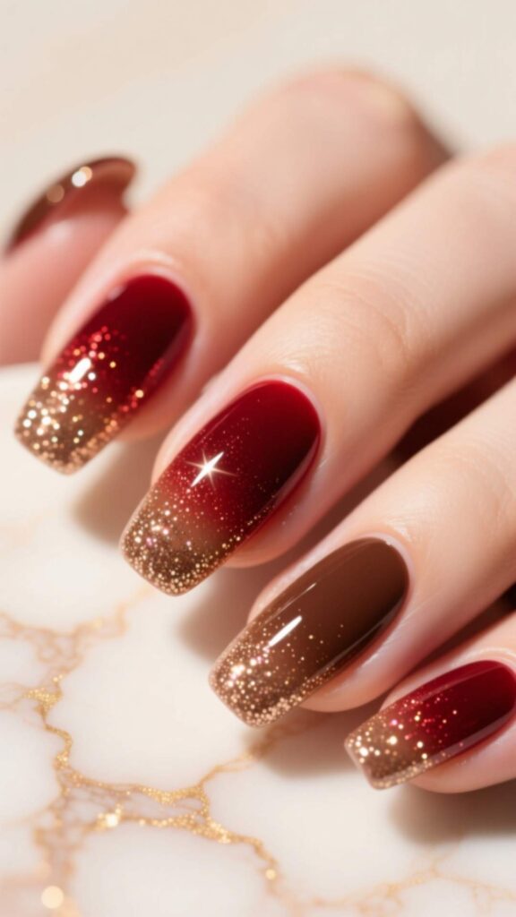 Cherry Mocha Gradient Glitter