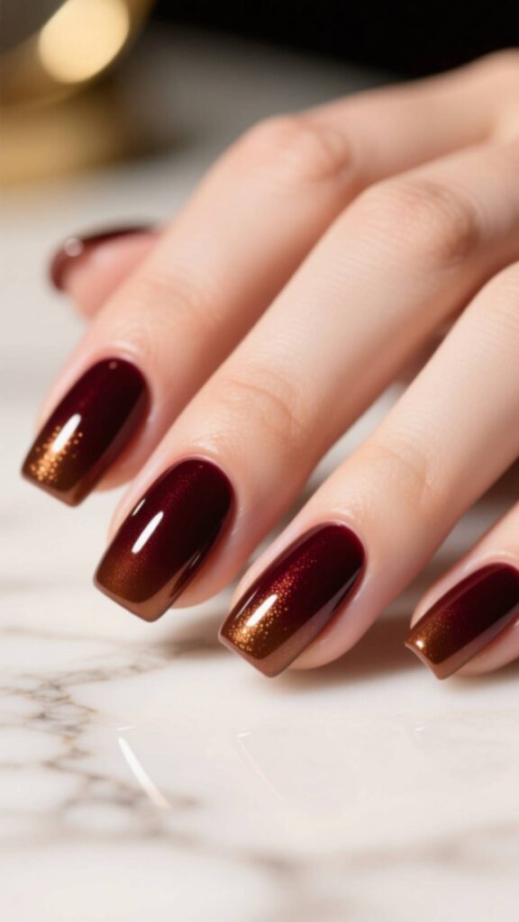 Cherry Mocha Velvet Nails