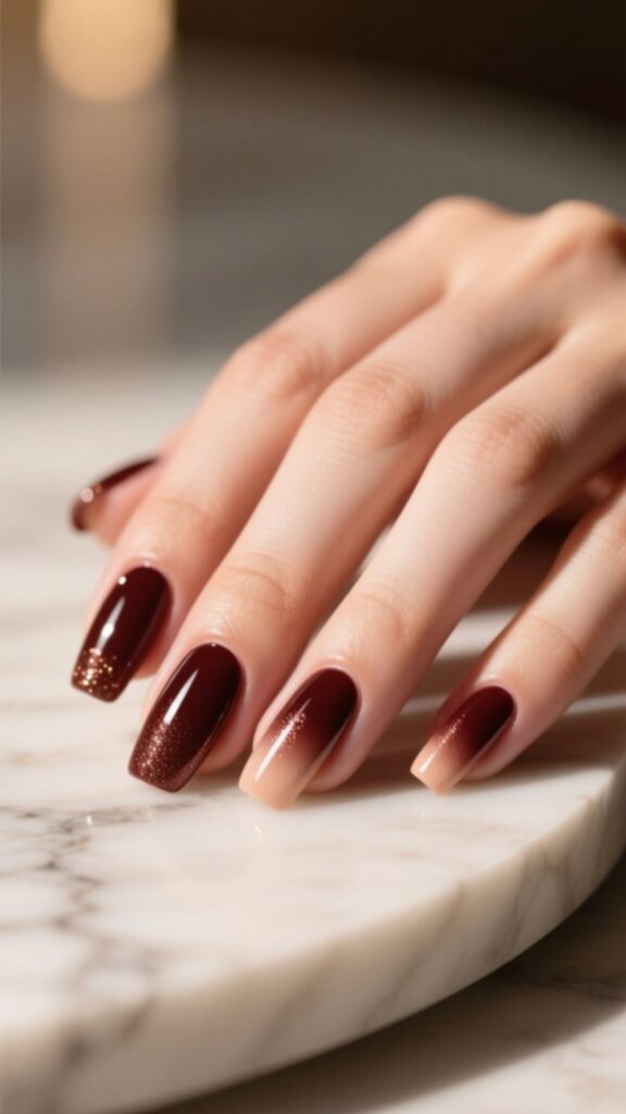Cherry Mocha with Nude Accents