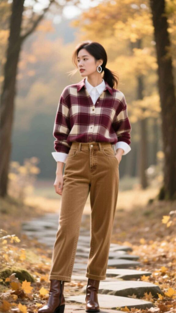 Flannel Shirt with Corduroy Pants