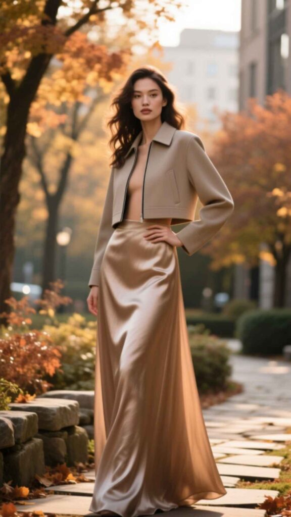 Maxi Skirt with Cropped Jacket