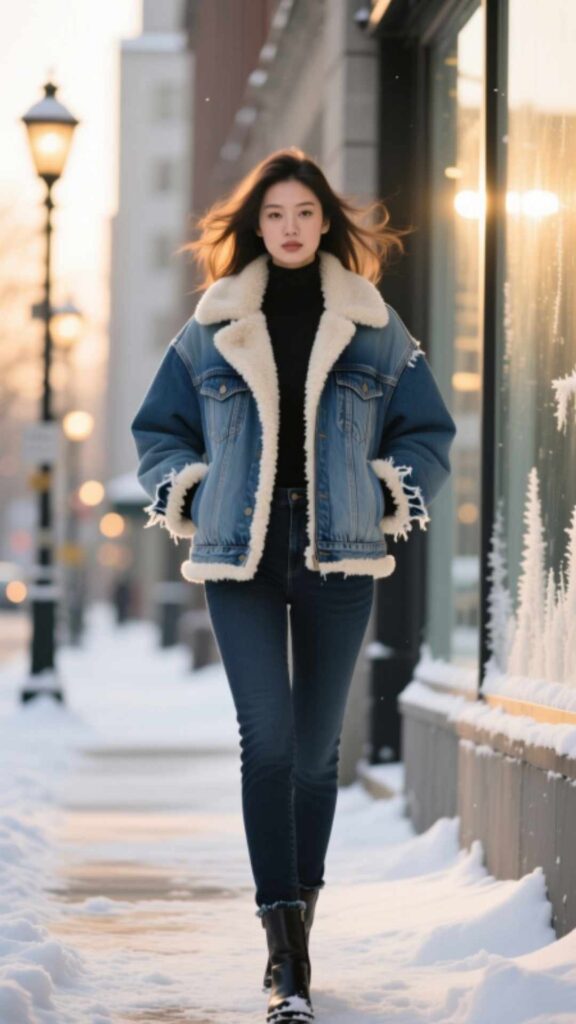 Shearling Jacket and Denim