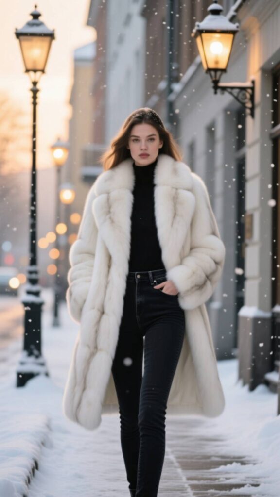 Faux Fur Coat and Skinny Jeans