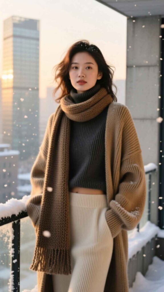 Trench Coat with Sweater Dress