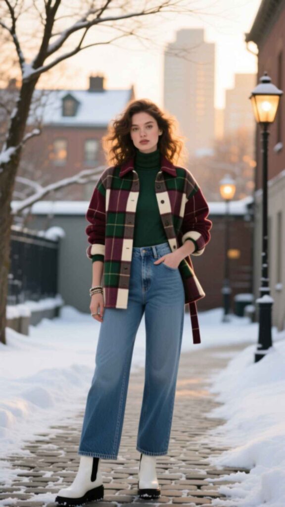 Oversized Blazer with Knit Top