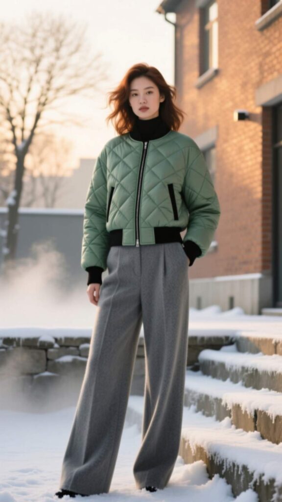 Quilted Jacket and Wool Pants