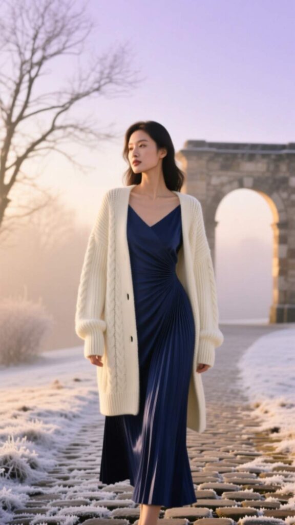 Cardigan and Midi Dress