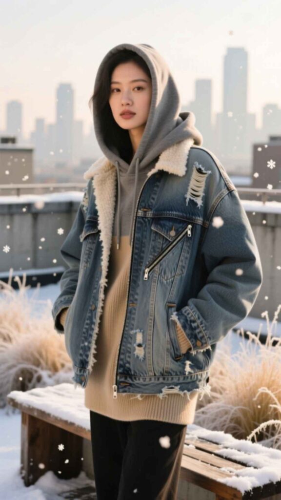 Denim Jacket with Hoodie