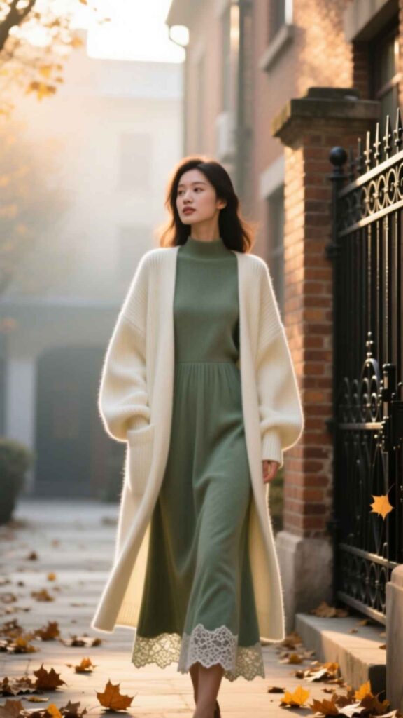 Longline Cardigan and Dress Combo