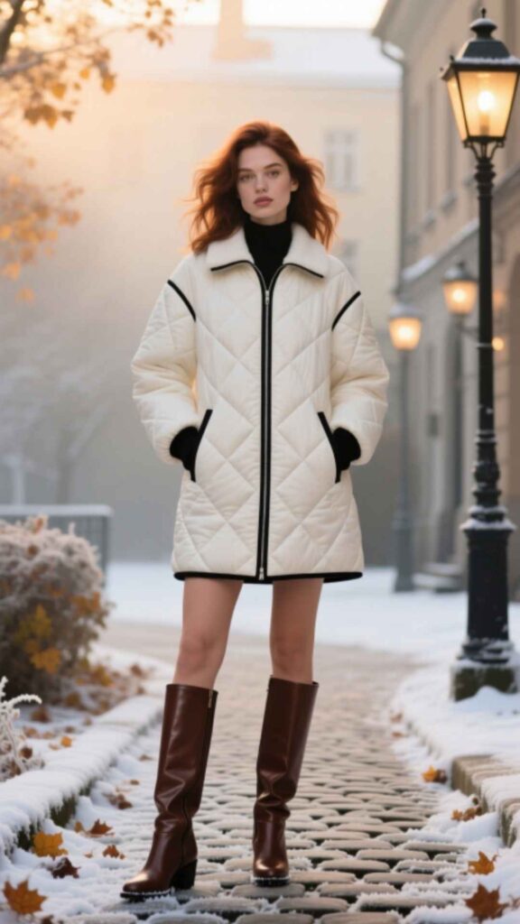 Quilted Jacket and Boots