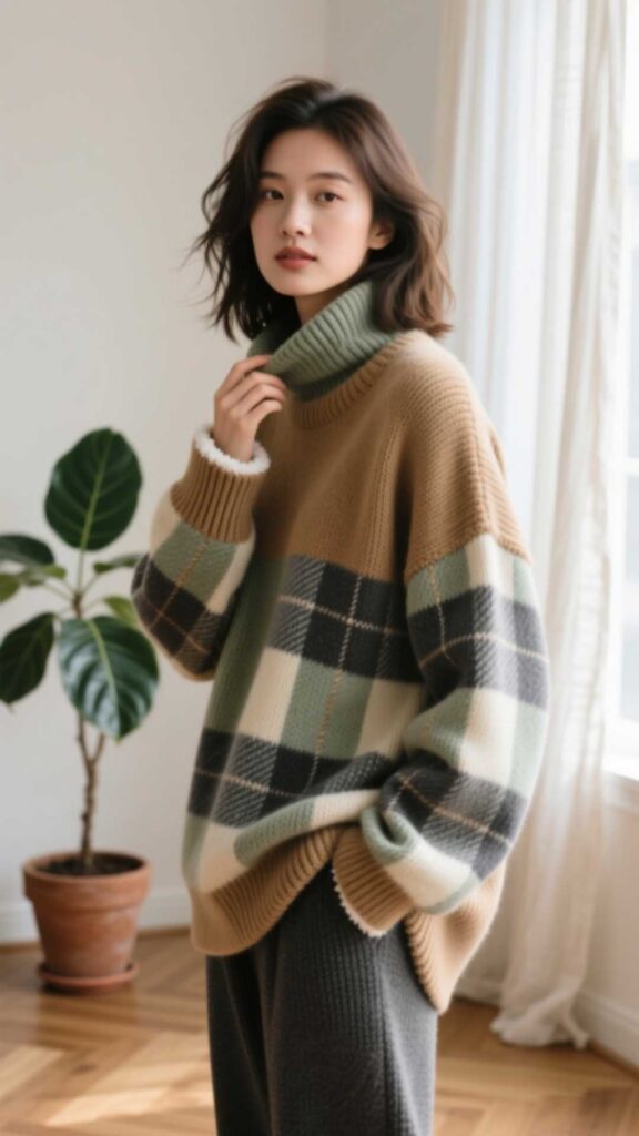 Layered Flannel and Sweater
