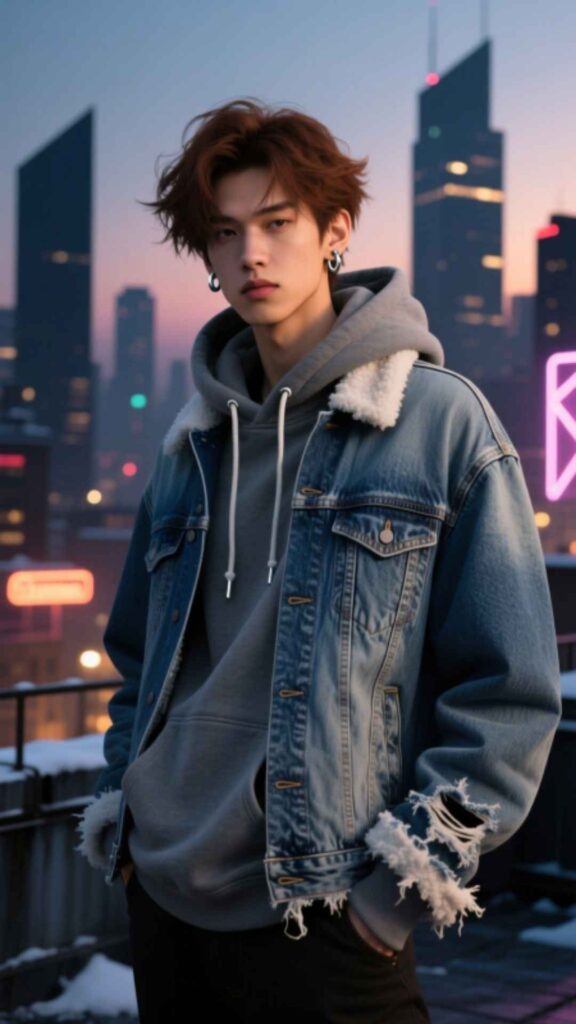 Denim Jacket and Hoodie Combo