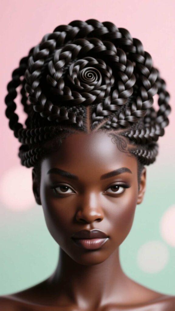 Swirl or Spiral Cornrows