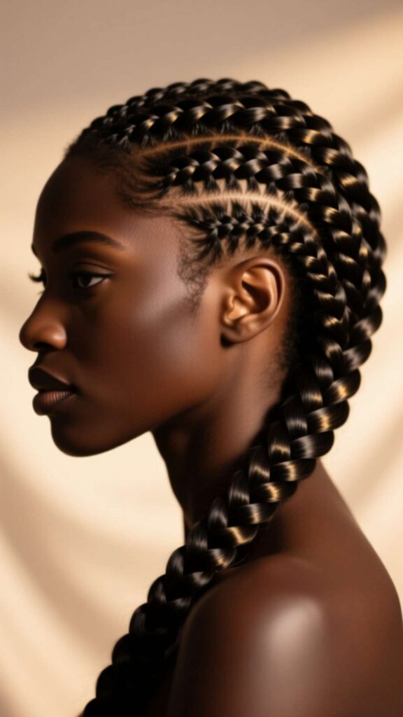 Cornrow Braids with Curved Rows