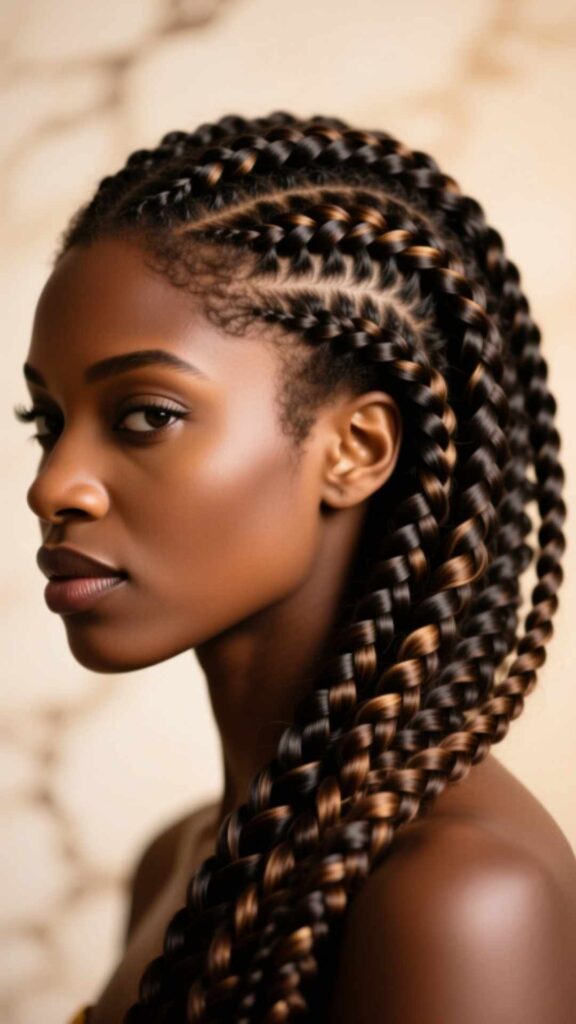 Cornrow into Senegalese Twists