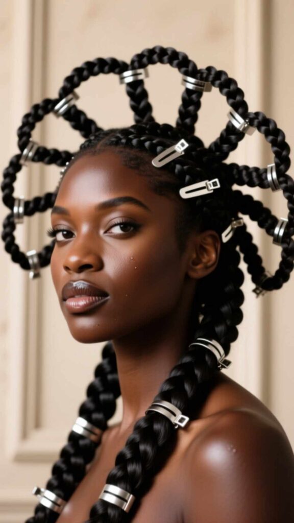 Cornrows with Braid Clips or Accessories