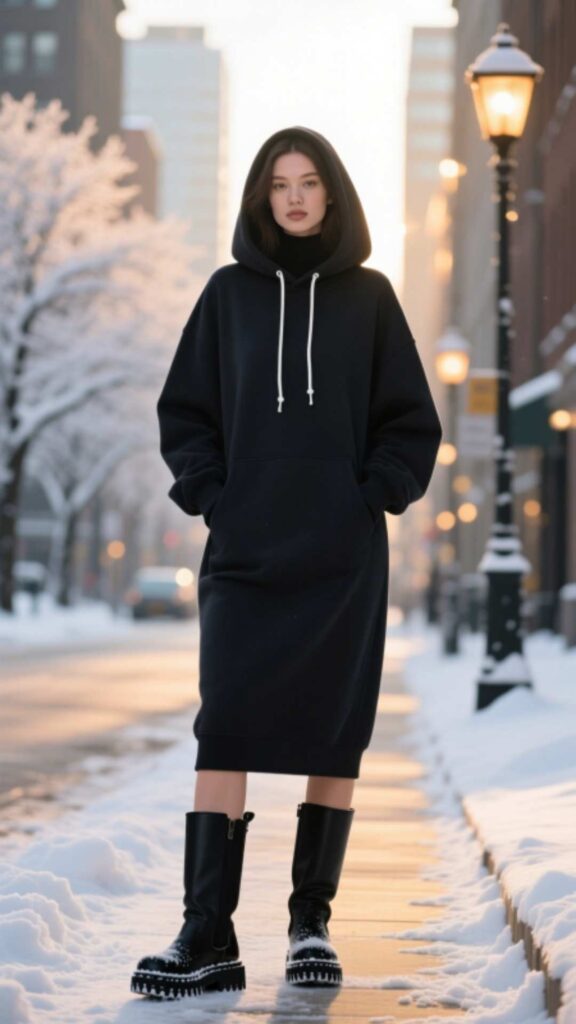 Hoodie Dress with Boots