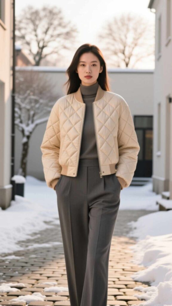 Quilted Jacket with Trousers