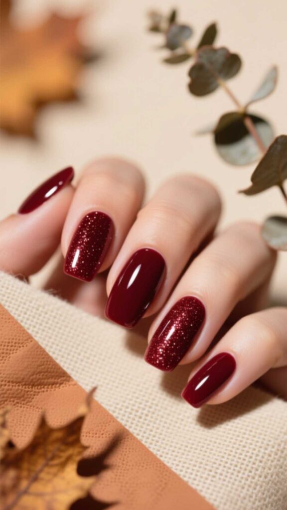 Maroon Gel Nails