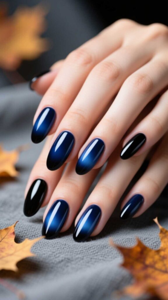 Midnight Blue Gel Nails