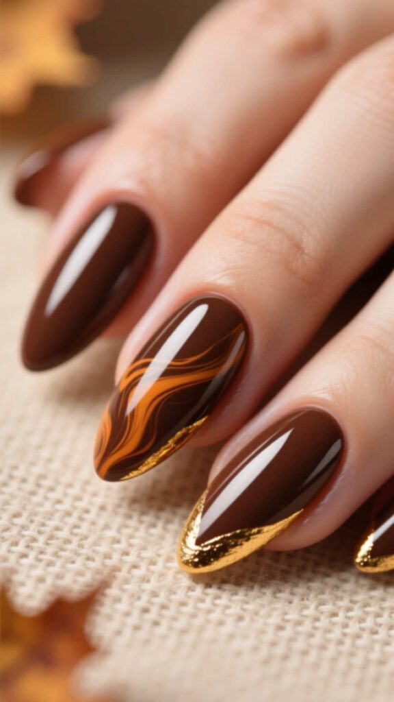  Chocolate Brown Gel Nails