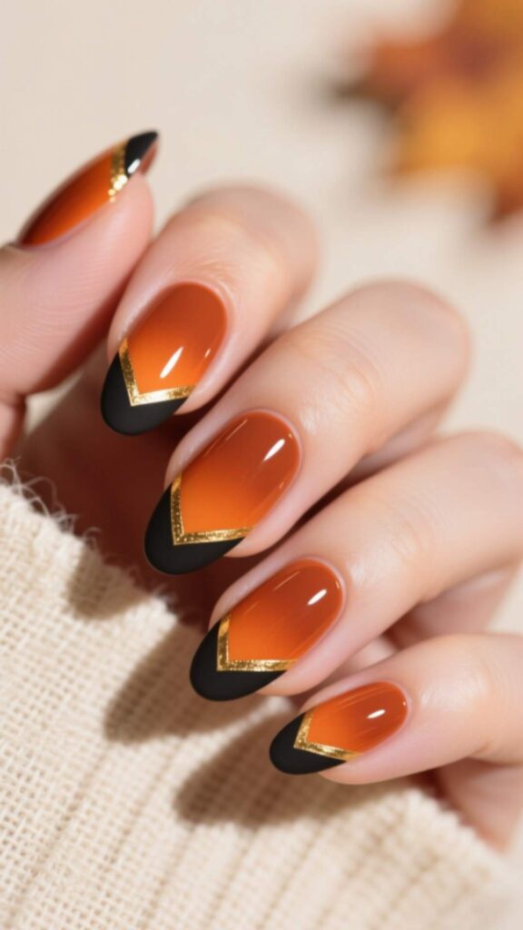Rust Orange Gel Nails