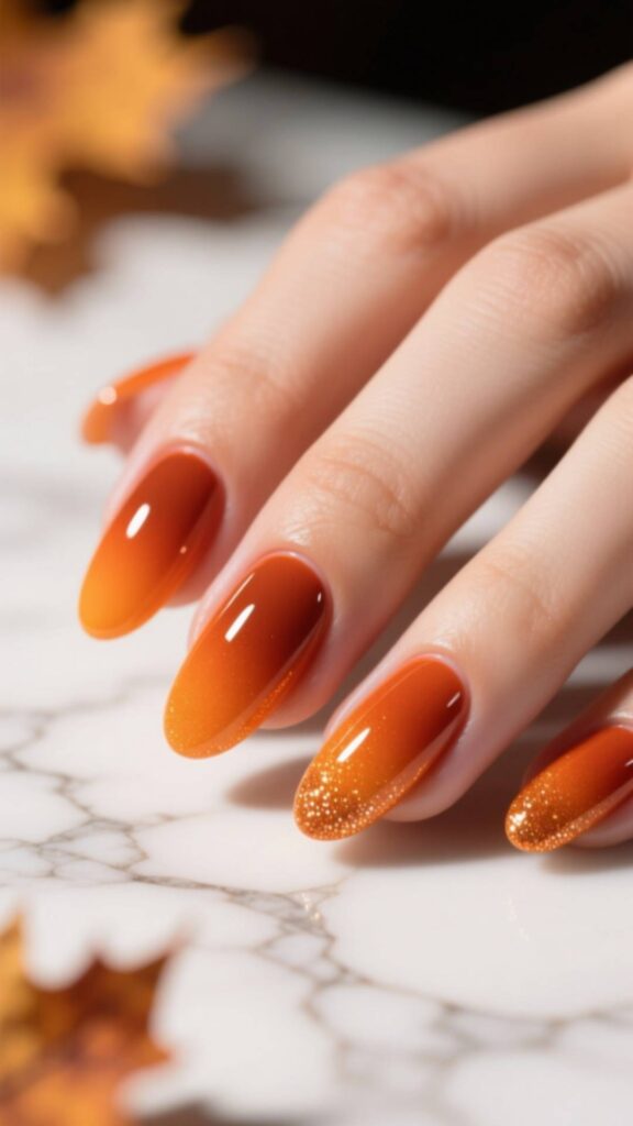 Burnt Orange Gel Nails