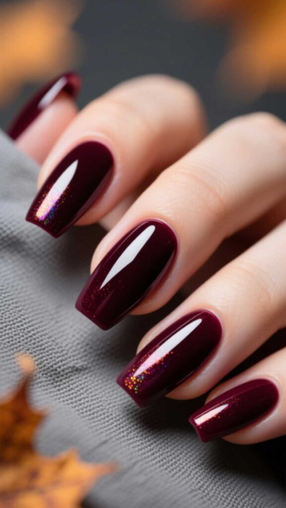Dark Plum Gel Nails